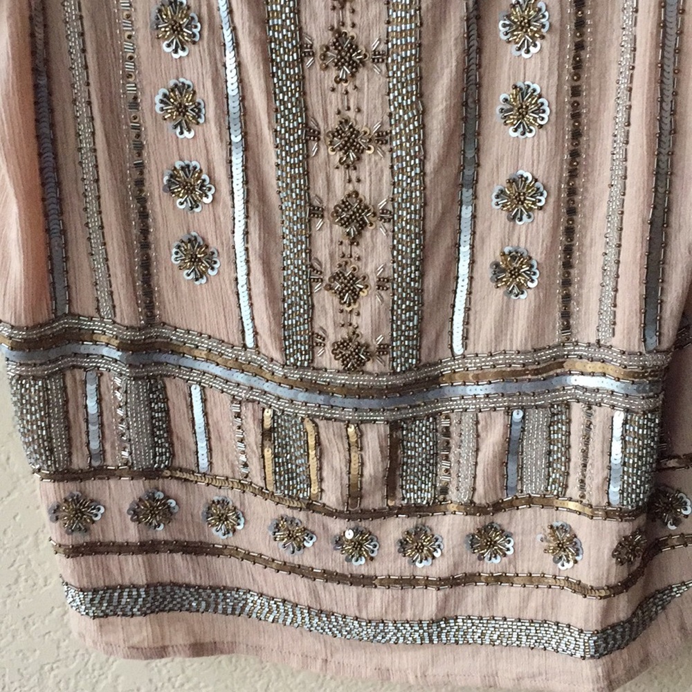 NWOT Lucky Brand Boho Beaded Top - Picture 4 of 5